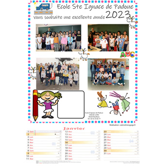 Calendrier Éphéméride Agrafé École