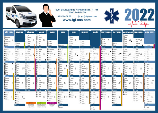 Calendrier Ambulancier